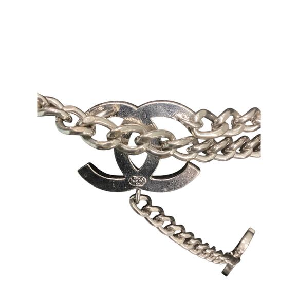 Gorgeous Rare VTG Chanel Chain Necklace/ Adjustable Belt XS - L Silver Tone CC’s - Picture 6 of 8